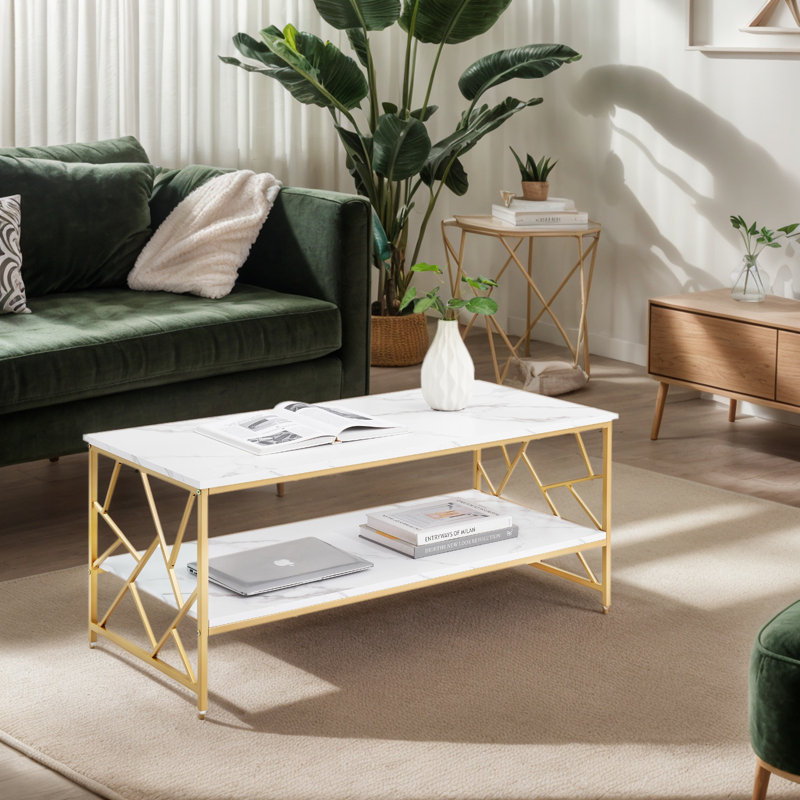 Alleyna Coffee Table with Storage, Gold