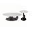 Coffee Table Set 51"Oval Sintered Stone & 19.7"Round Table Steel Sphere+C-Base for Room/Studio