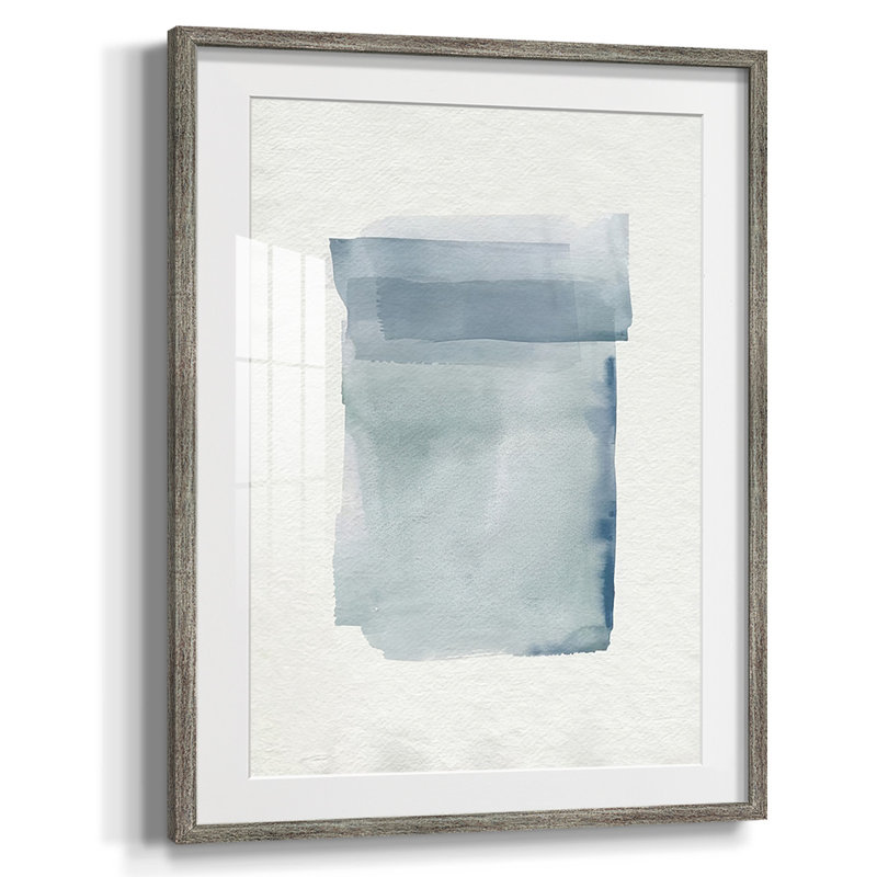 Lentille aquarelle I, Blanc, Papier encadré argent vieilli