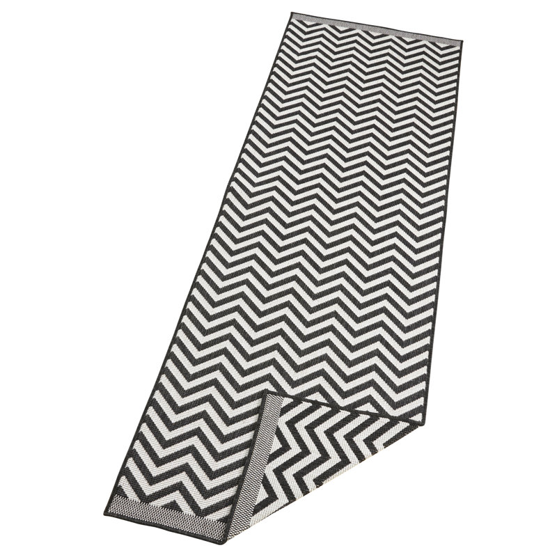 Palma Woven Black Rug, Runner 80 x 250cm