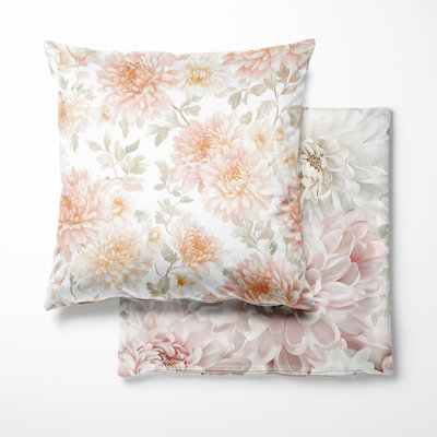 Ensemble de 2 coussins décoratifs à motif floral Chrysanthemum