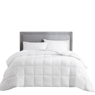 Full/Queen Size Comforter With 3M - Cotton, 300 Thread Count , Box Quilting, Corner Loops, Easy To Wash Featherless Cotton 300Tc, Loops For Duvet Cover Attachment And Durability