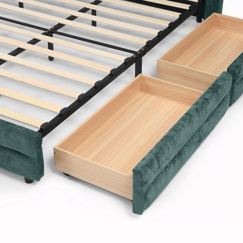 Base de lit tapissier grand, Vert