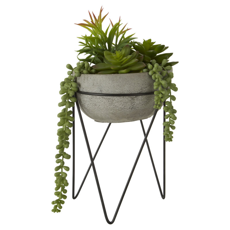 36cm Faux Succulent Plant in Stone Planter