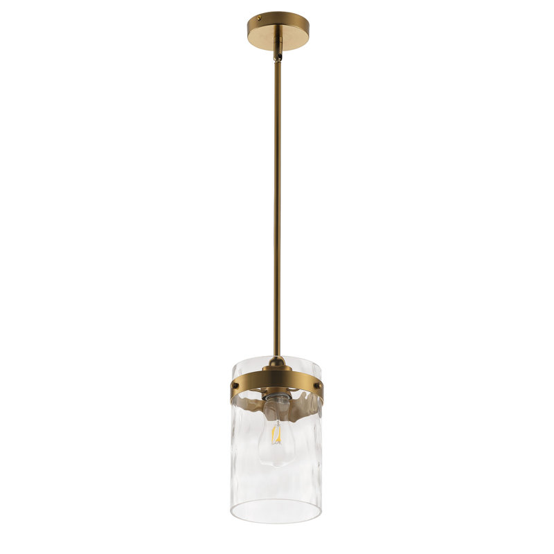 1-Copper colored dimmable glass iron pendant light