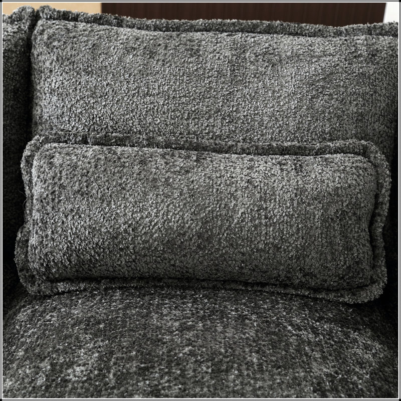Grand canapé modulaire en U en chenille, Chenille beige