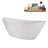 71" Streamline Soaking Glossy White Freestanding Tub and Tray With Internal Drain-112235219