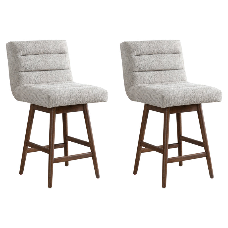 Tabouret de bar pivotant à hauteur de comptoir ou de bar Martinstown, Brun, Beige