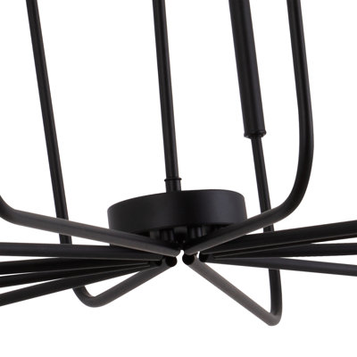 Lustre classique à 12 lumières de style l 40 po noir de style classique Jassel pour salle à manger ou cuisine