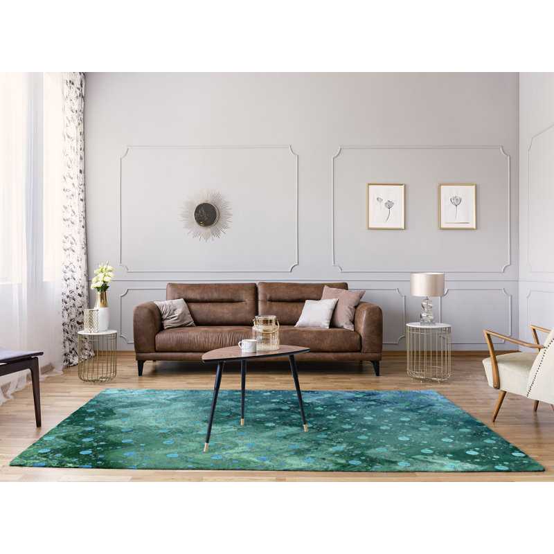 Tapis de planètes et étoiles vertes, Rectangle 8 pi x 10 pi
