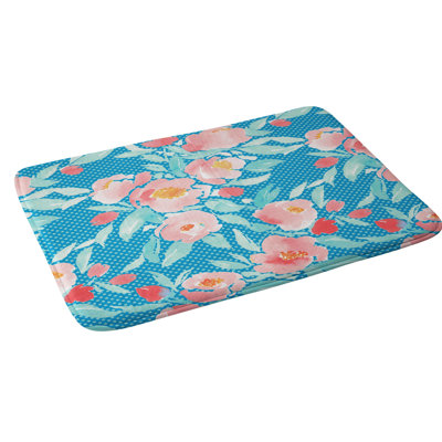 Tapis pour salle de bain à motif floral maldonado jacqueline