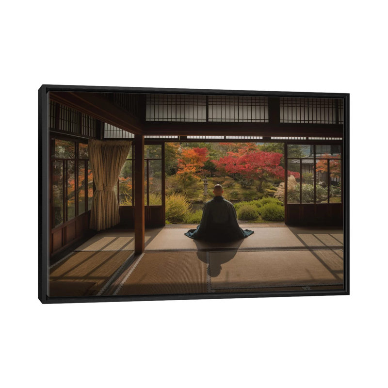 Autumn In Japan XI by Daniel Kordan - Print on Canvas, 66.04 cm H x 45.72 cm W, Black Framed