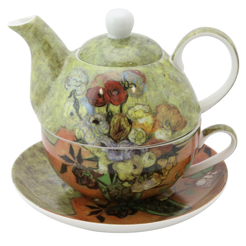 Le thé en porcelaine continue de rose pour un ensemble