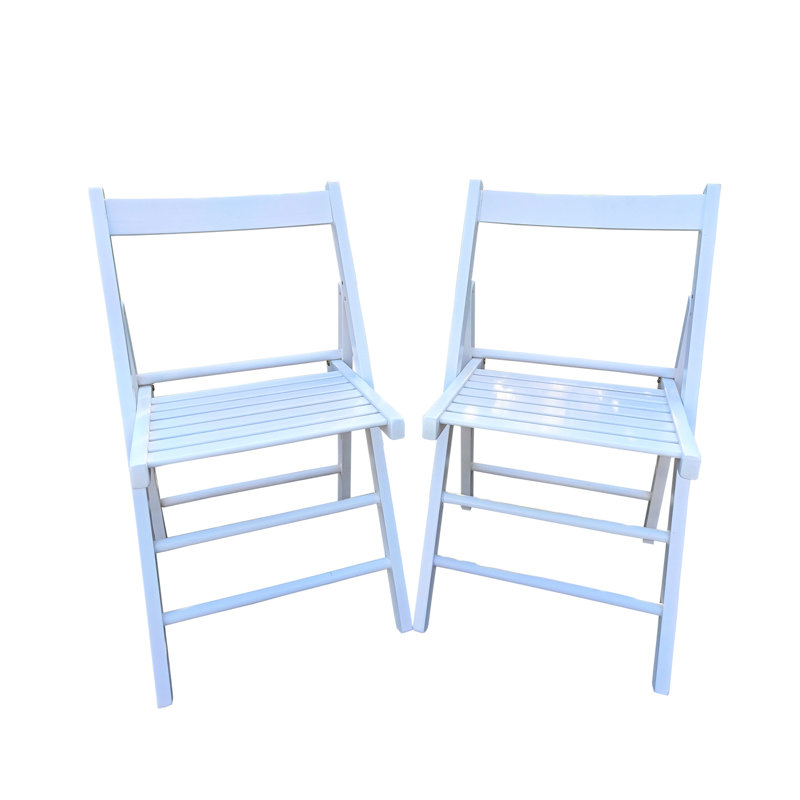 2 chaises pliantes en bois massif blanc, siège et dossier à lattes confortables, pliable pour optimiser l’espace, peu importe l’événement, 220 lb supportés, 2 sièges confortables, pour toutes les occasions, économie, légèreté, poids