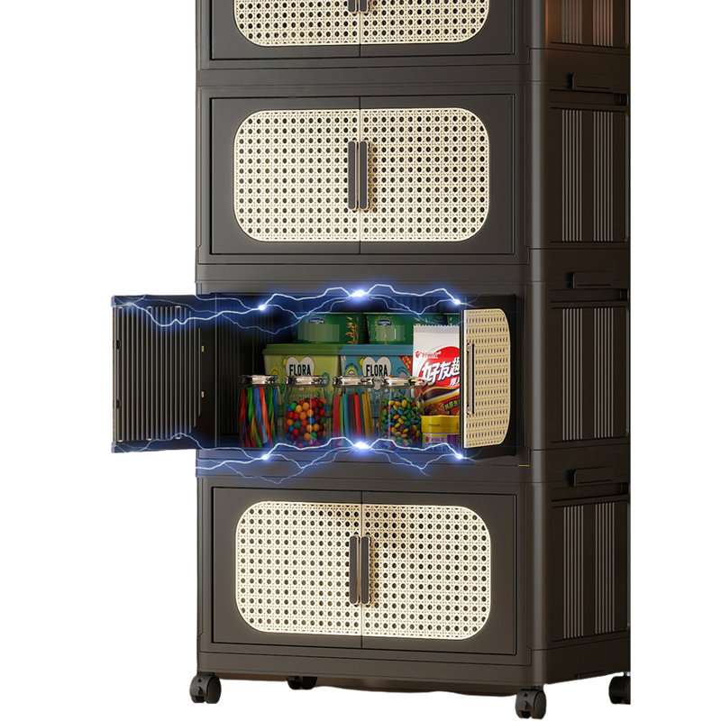 Armoire de rangement à 4 côtés latéraux rétro avec porte magnétique de 20 po Retro