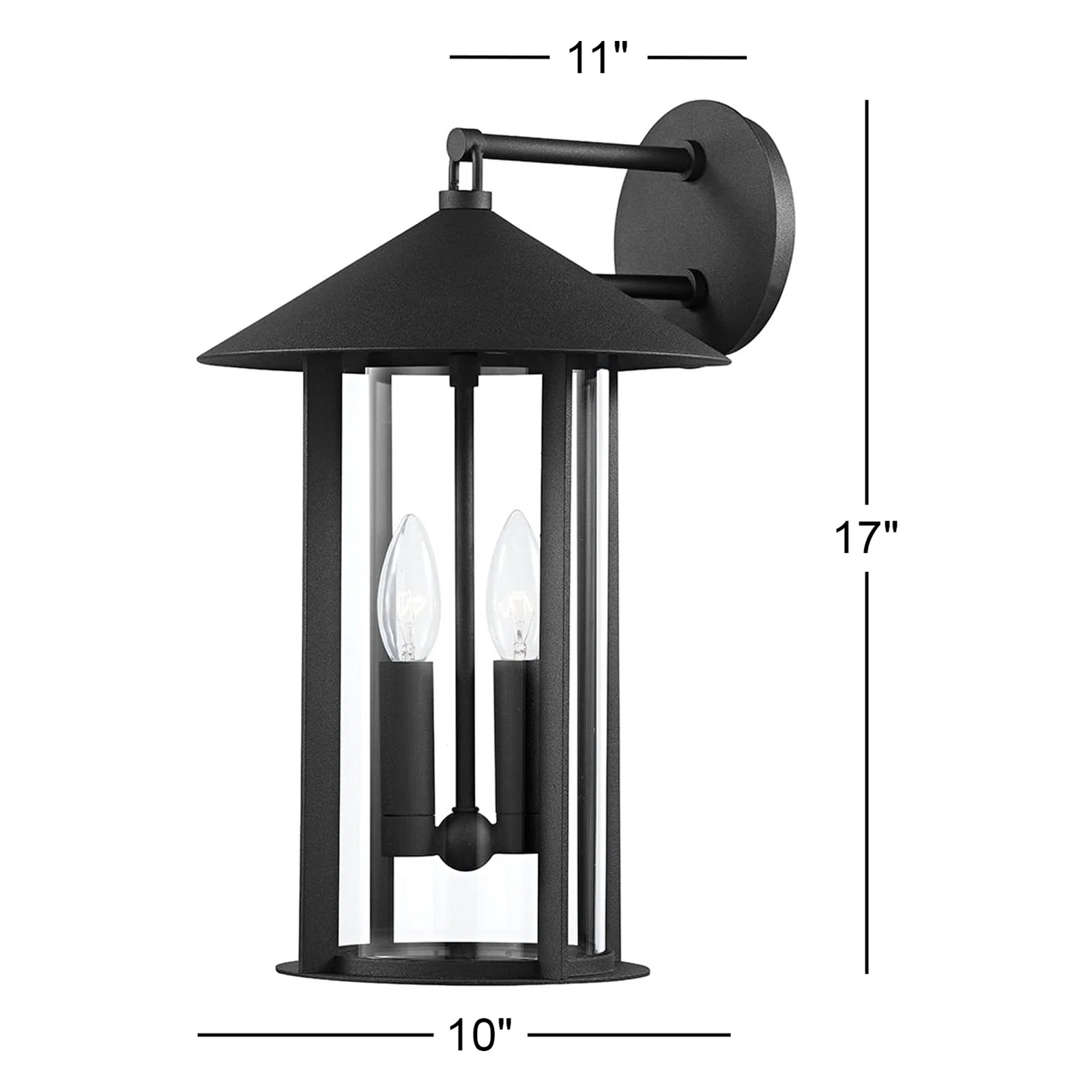 Outdoor Wall Lantern, 17" H x 10" W x 11" D