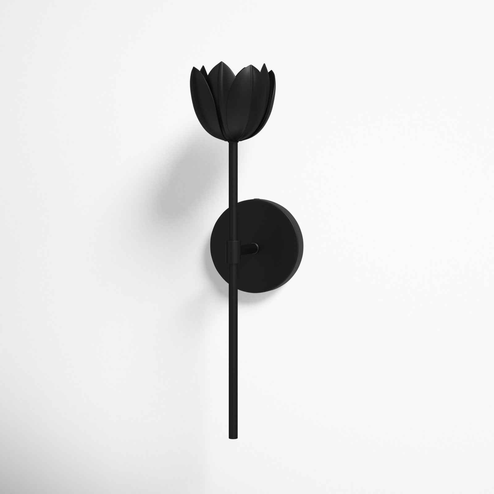 Dario Single Light Dimmable Armed Sconce, Black