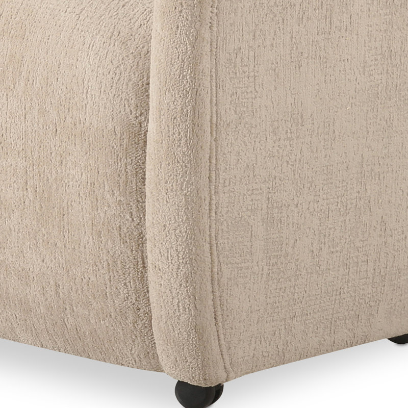 Denice Rolling Dining Arm Chair, Beige Performance Chenille