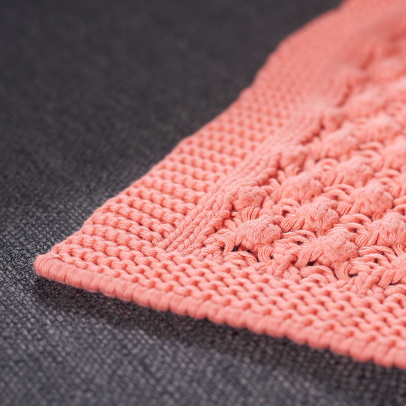 Coral Knitted Cotton Throw Blanket 60" x 50"