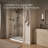 Composed 58-In58-3/4-In W X 71-1/2-In H Frameless Pivot Shower Door With 3/8-In Crystal Clear Glass And Back-To-Back Vertical Door Pulls-51309324