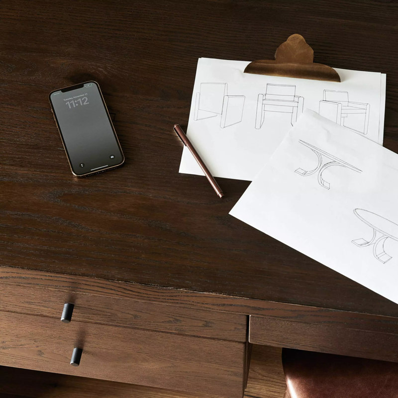Torrington Executive Desk, Umber Oak