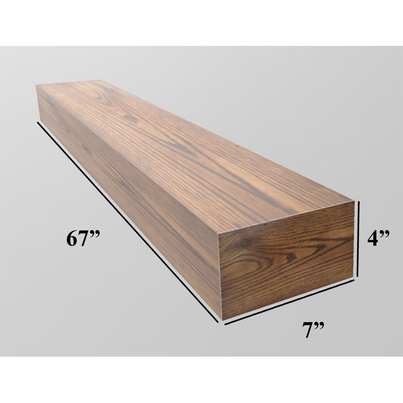Emerald Lee 3 Piece Oak Floating Shelf, Gray, 4" H x 67" W x 7" D
