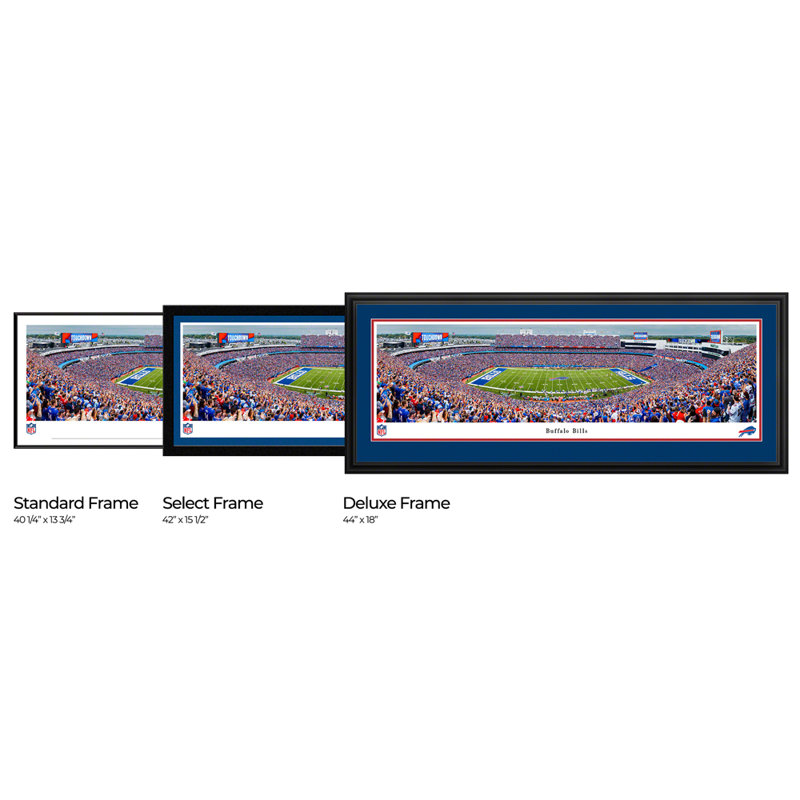 Impression panoramique de Buffalo Bills Football, H 18 po x l 44 po x P 1,38 po, Cadre noir