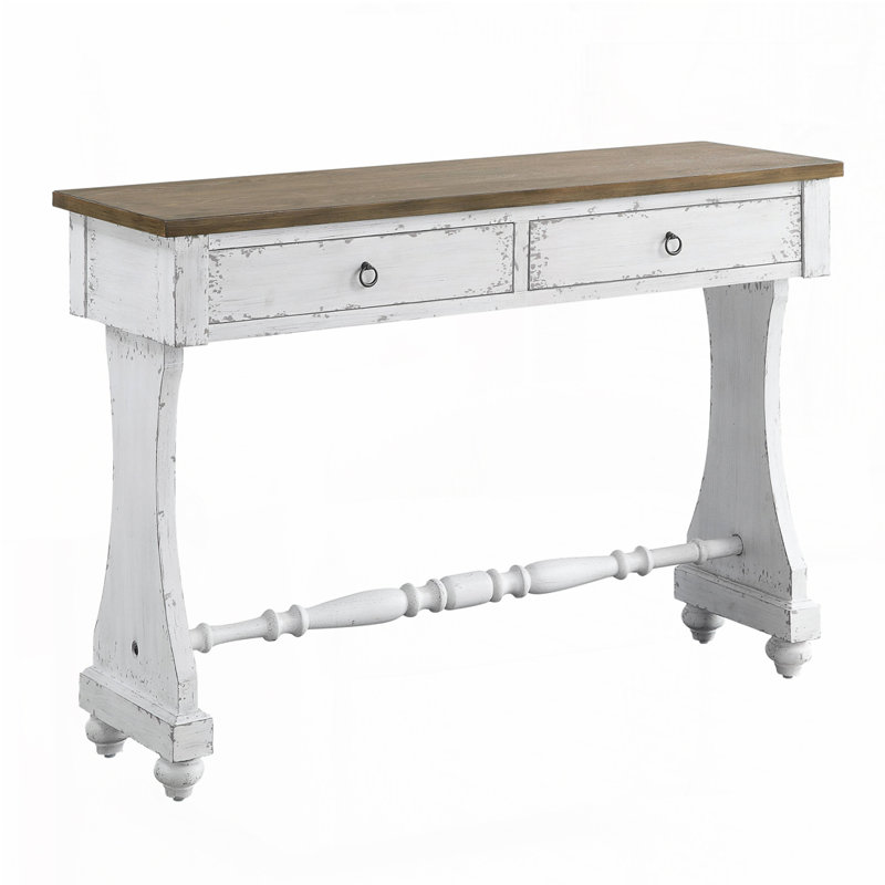 Console au fini blanc antique
