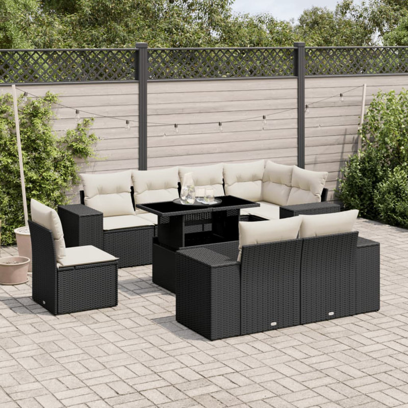 Vidaxl Garden Sofa Set PE Rattan 9-Piece Set Modular