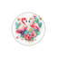 Tapis décoratif lavable à la machine à motif floral rose et beige-884563473