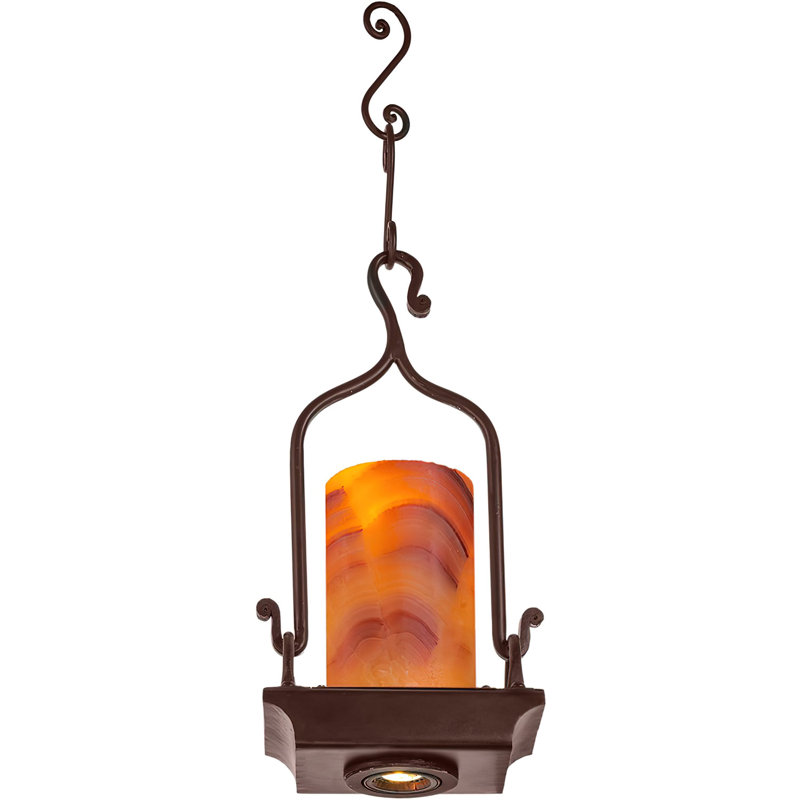Alma 1 Light Pendant with LED Downlight, Rust, Yes