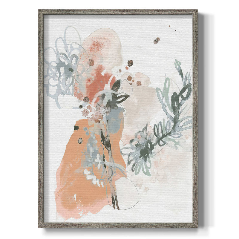 Petal Drift I Framed Print - Solid Wood, 11" H x 9" W