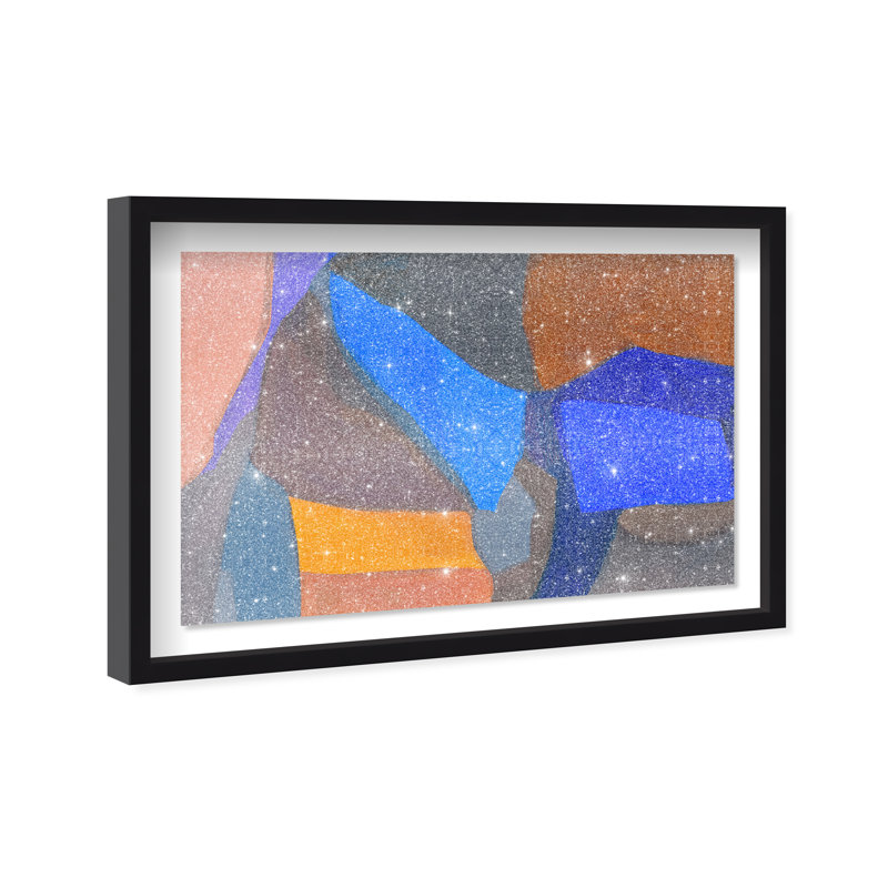 Patchwork Dream II Shadowbox Abstract Print by Oliver Gal, Black Frame, 15 x 10, 31.5"H x 46.5"W, Black Frame