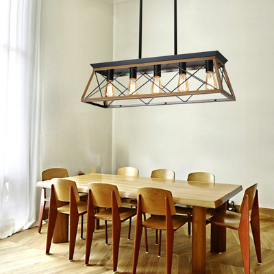 Lustre suspendu 32 lumières style industriel 32 po en noyer