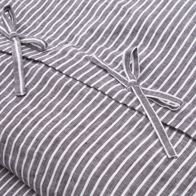 Grant Duvet Cover Set, Queen Duvet Cover + 2 Standard Shams + 2 Throw Pil, Charcoal Gray