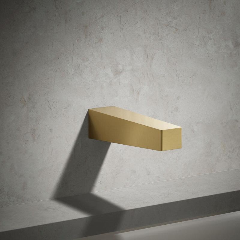 Honesty  Handle Wall Mounted Tub Spout Trim, Vibrant Brushed Moderne Brass