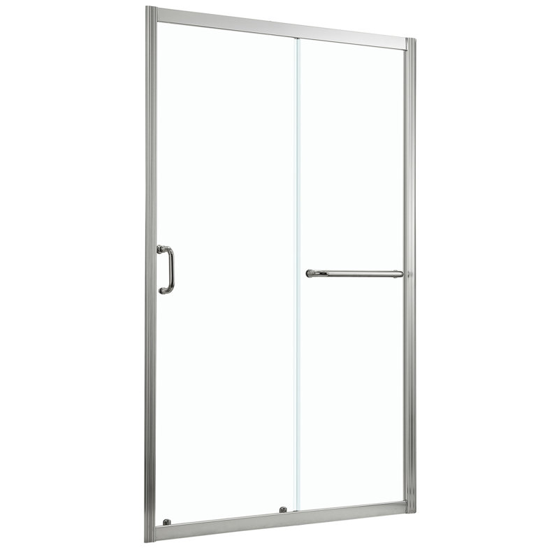 Single Sliding Bypass Shower Enclosure, 60" X 72", Brushed Nickel - First-class Tempered Glass, Bathroom Enhancement Piece W 72" H Door Streamlined Design, Renovation