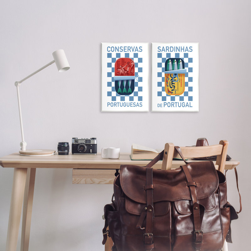 Ensemble de 2 plaques portugaises de sardines en conserve par Victoria Barnes