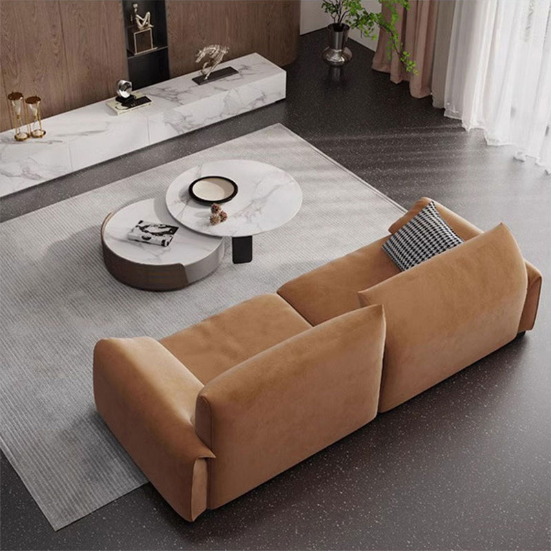 Canapé modulaire brun en polyester, L 102,36 po
