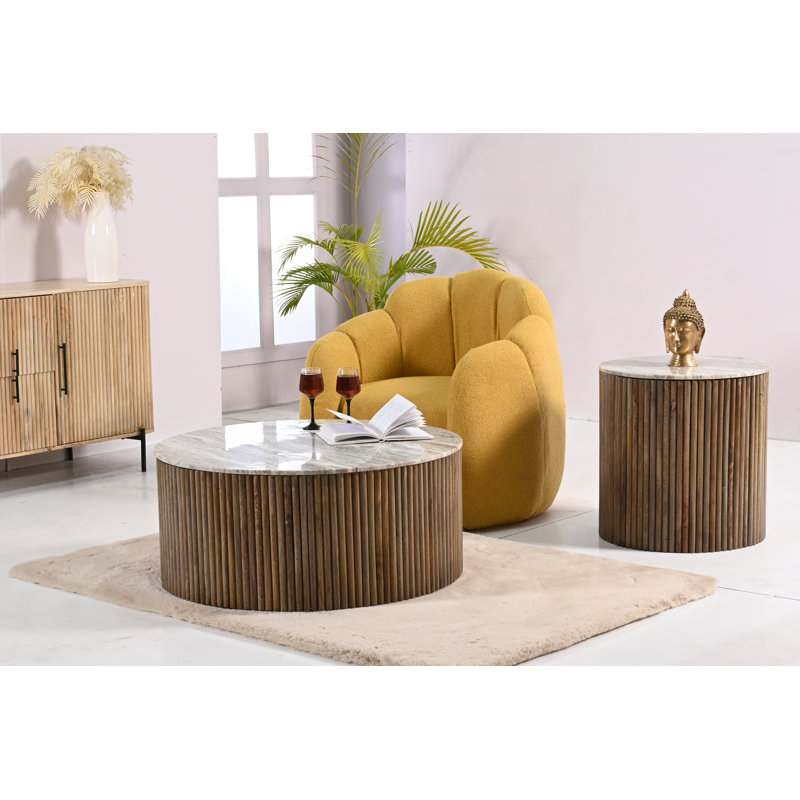 Reysdale Marble Top Storage Lamp Table