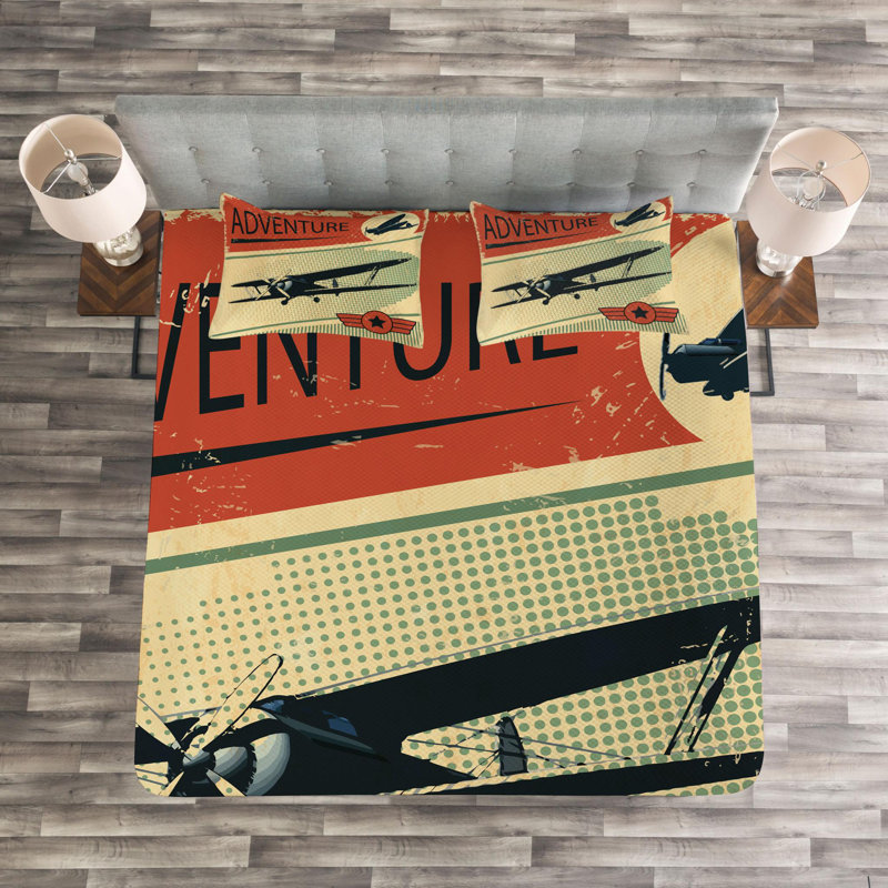 Industrial Polyester Coverlet, Queen Coverlet + 2 Shams