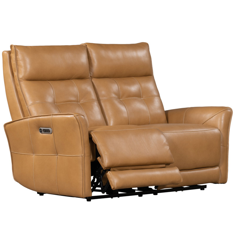 Ensemble de salon inclinable en cuir véritable 3 pièces Kondzha