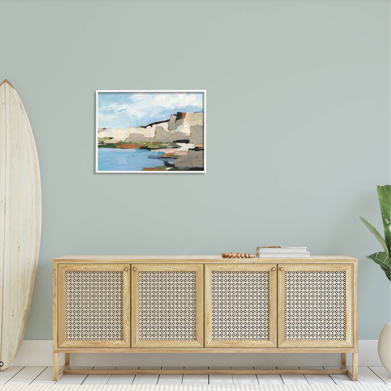 «Seaside Cliff», art abstrait numérique par estampe par Ethan Harper, H 24 po x l 30 po x P 1,5 po