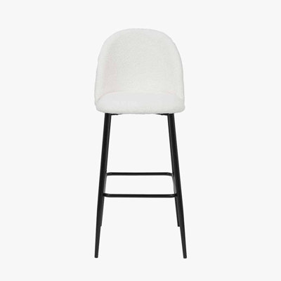 Upholstered Bar Stool with Iron Frame
