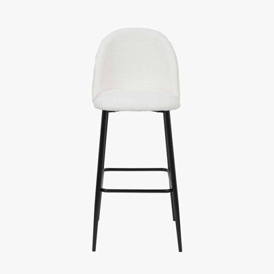 Upholstered Counter Stool with Metal Frame