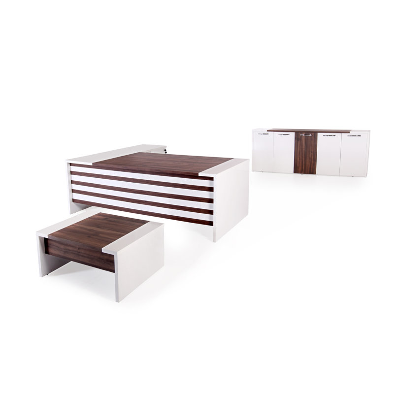 Leon 87″ Wood Office Furniture Set of 3pcs