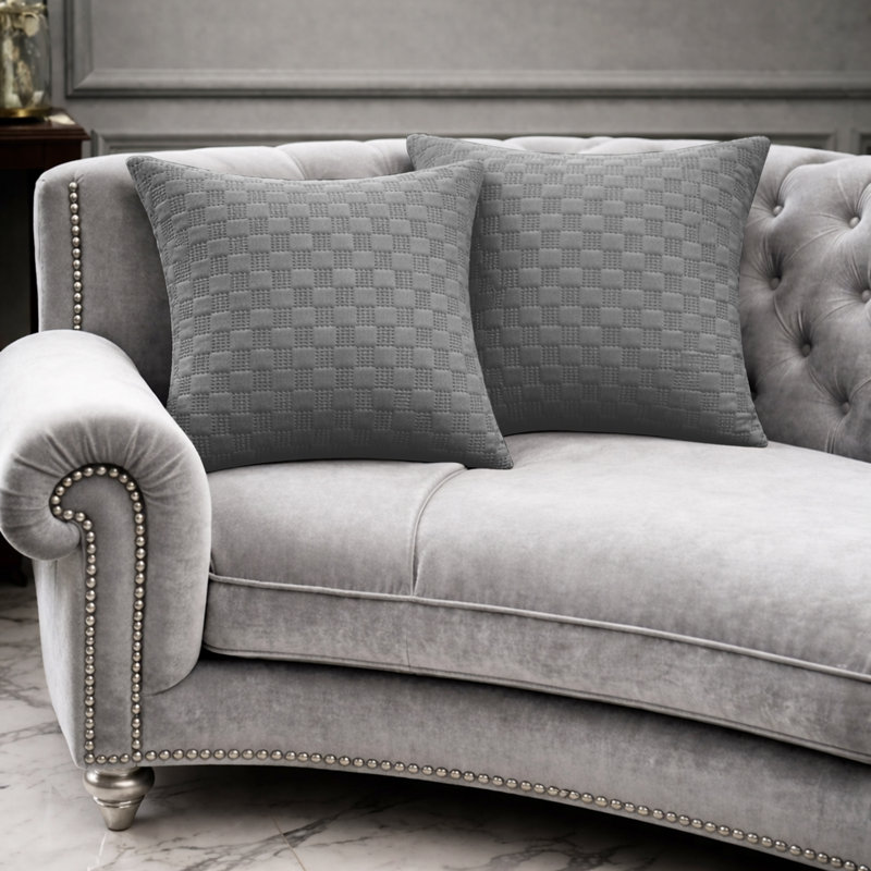 Square Throw Cushion Cover, Grey