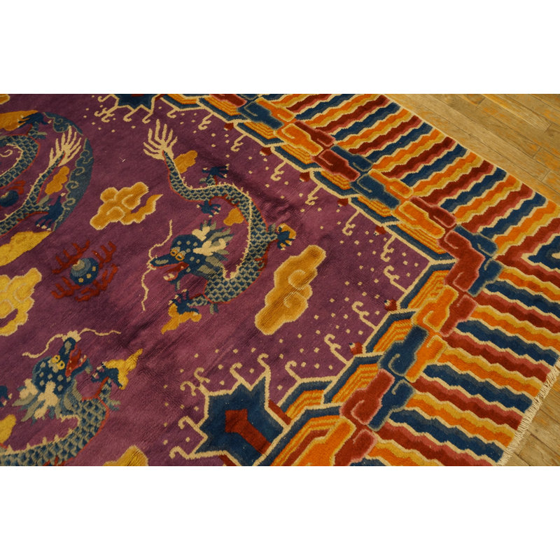 Antique Ningxia Chinese Allover Knotted Rug