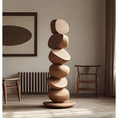 Solid Wood Art Sculpture Floor Ornament