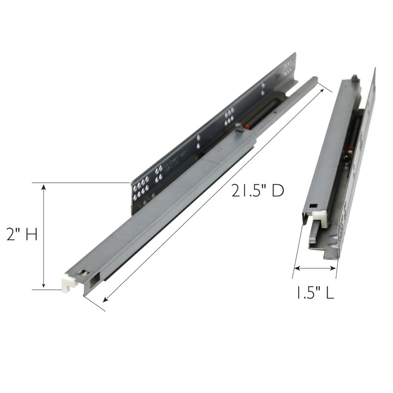 Design House Soft Close 21-Inch Undermount Drawer Glides for Kitchen Cabinet, 1 Pair
